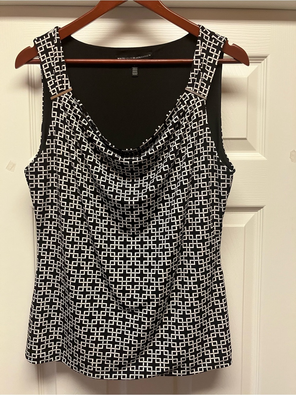 Black & White Geometric Cowl Neck Camisole